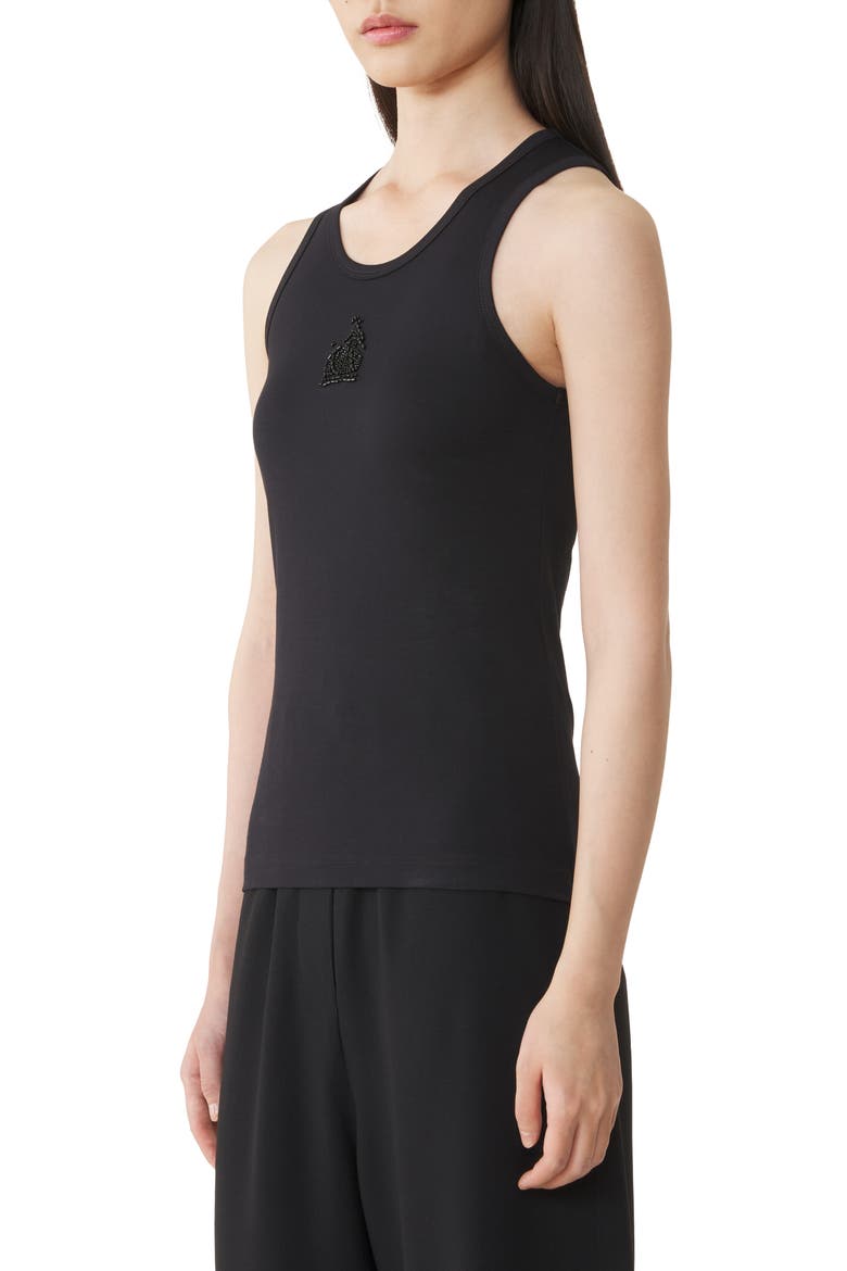Mother And Daughter Embroidered Jersey Tank Top, Alternate, color, Black