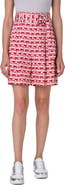 Akris punto Fiorellina Flamingo Dot Print Belted Cotton Bermuda Shorts