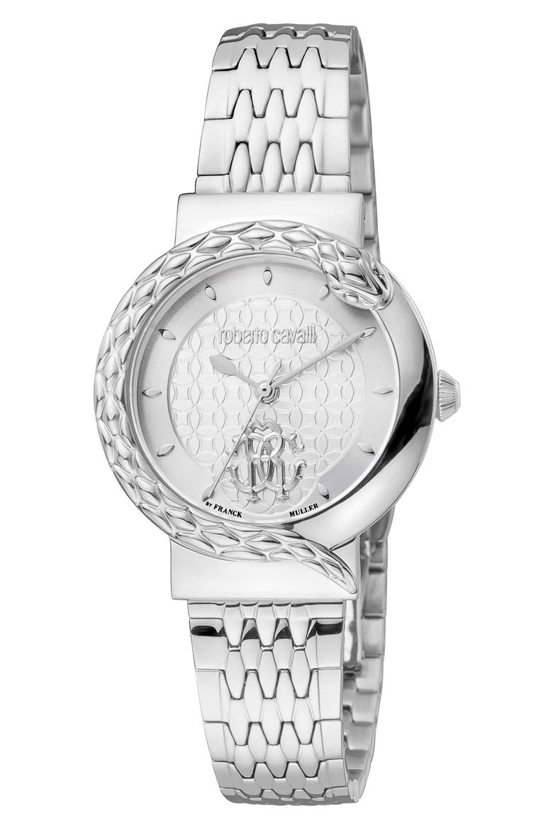 Snake Bracelet Watch, 30mm, Main, color, SILVER