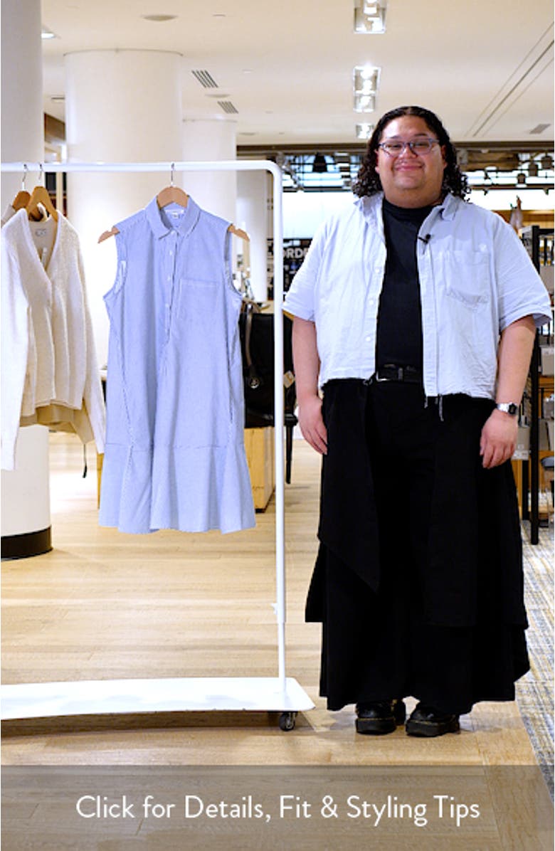 Marina Stripe Sleeveless Cotton Shirtdress, sales video thumbnail