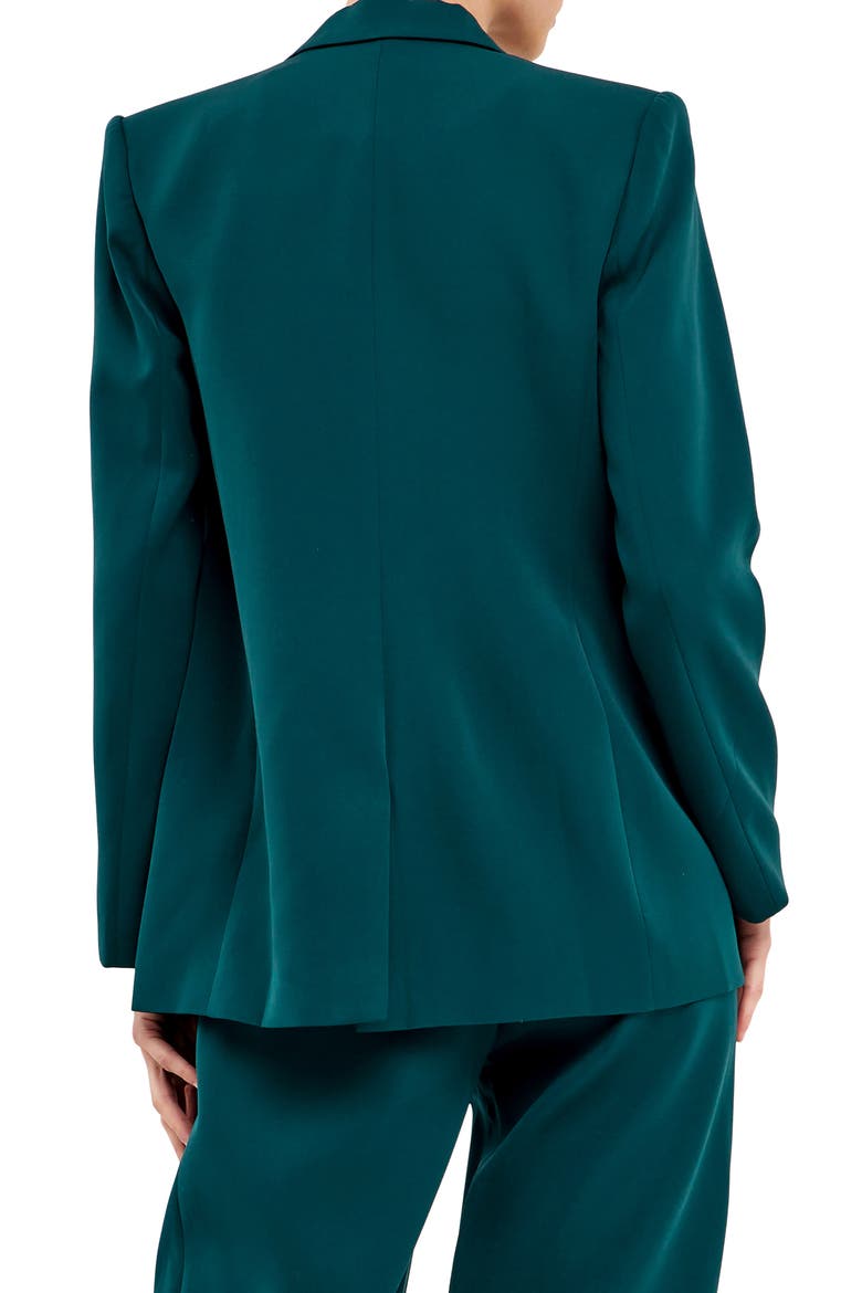 Tailored Single Button Blazer, Alternate, color, EMERALD
