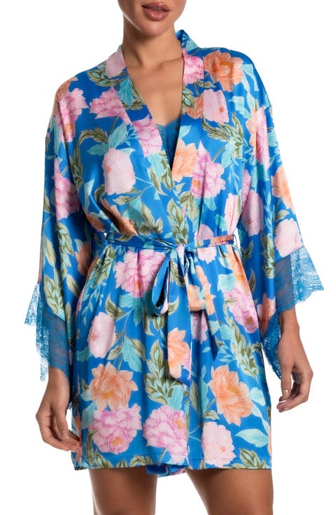 Brief Encounter Lace Trim Satin Wrap