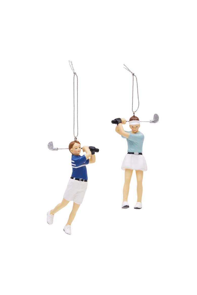 Golfer Ornaments Set of 2, Main, color, Blue