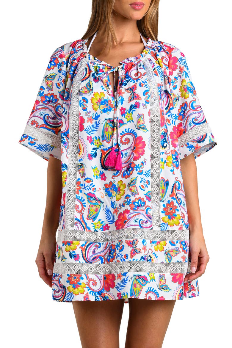 Butterfly High Tunic Cover-Up, Alternate, color, MULTI
