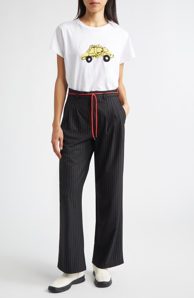 KÚR NYC Taxi Appliqué Pima Cotton T-Shirt, Alternate, color,