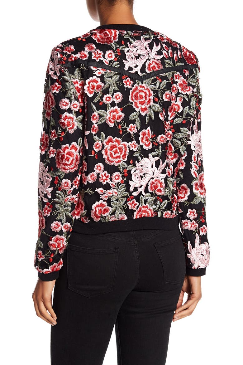 Floral Embroidered Bomber Jacket, Main, color, MULTI