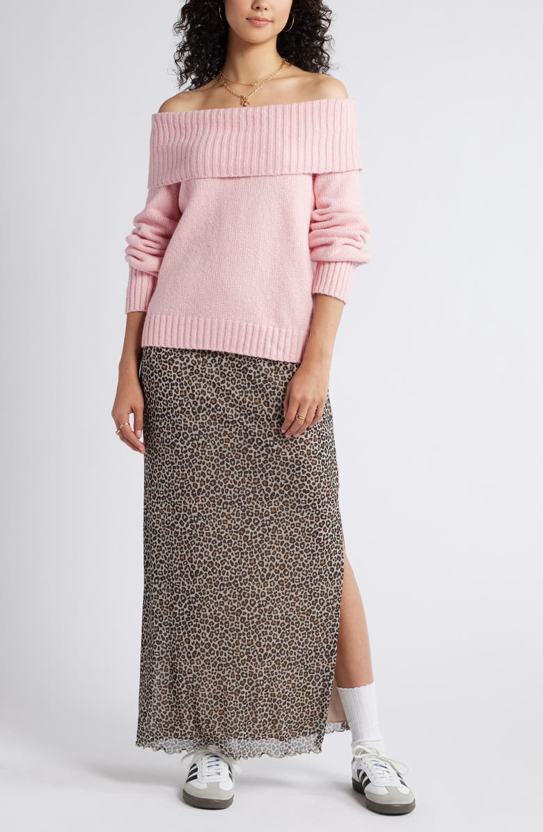 BP. Off the Shoulder Sweater, Alternate, color, Pink Coral