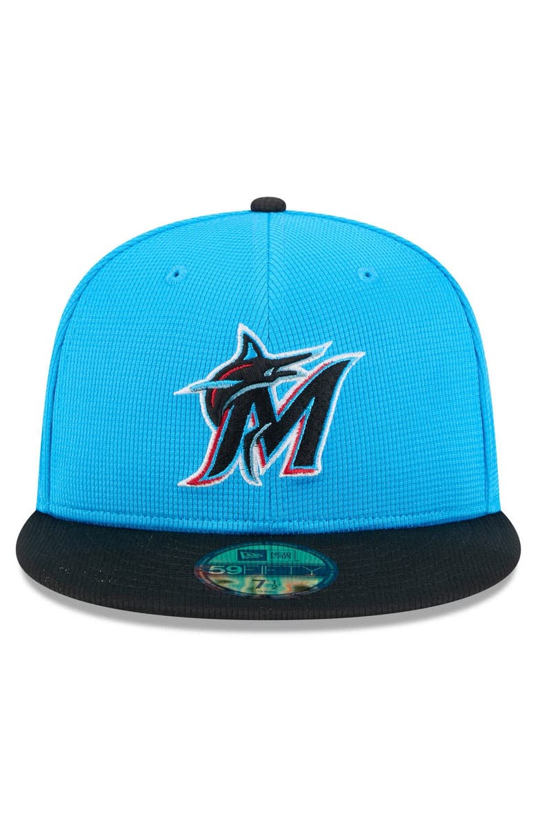 New Era Men's New Era Blue/Black Miami Marlins 2025 Spring Training 59FIFTY Fitted Hat, Alternate, color,