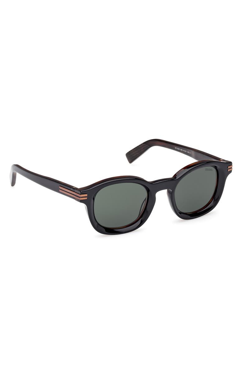 ZEGNA 47mm Round Sunglasses, Alternate, color, 