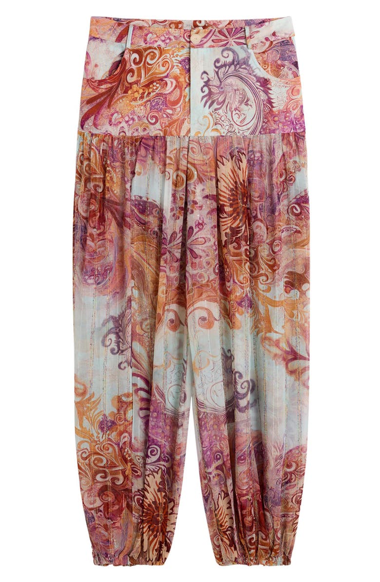 Desigual Print Balloon Pants, Alternate, color, Burgundy