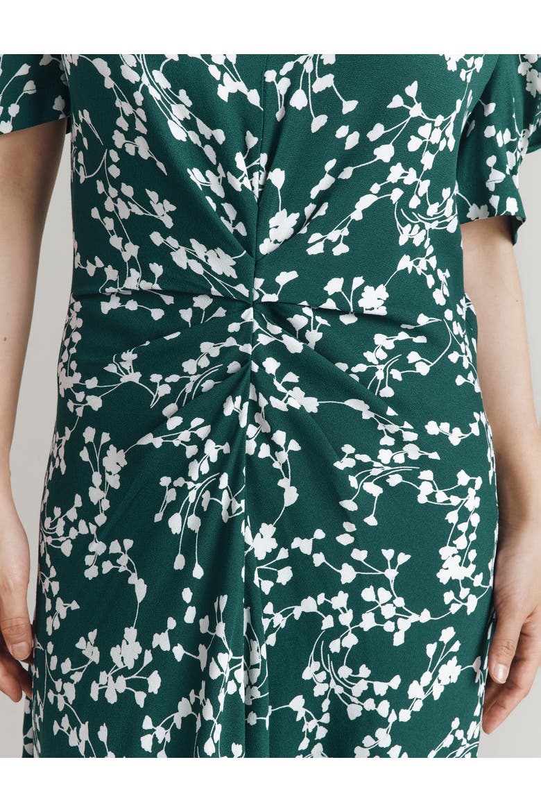 Capri Crepe Floral Midi Dress, Alternate, color, Green Trailing Florals