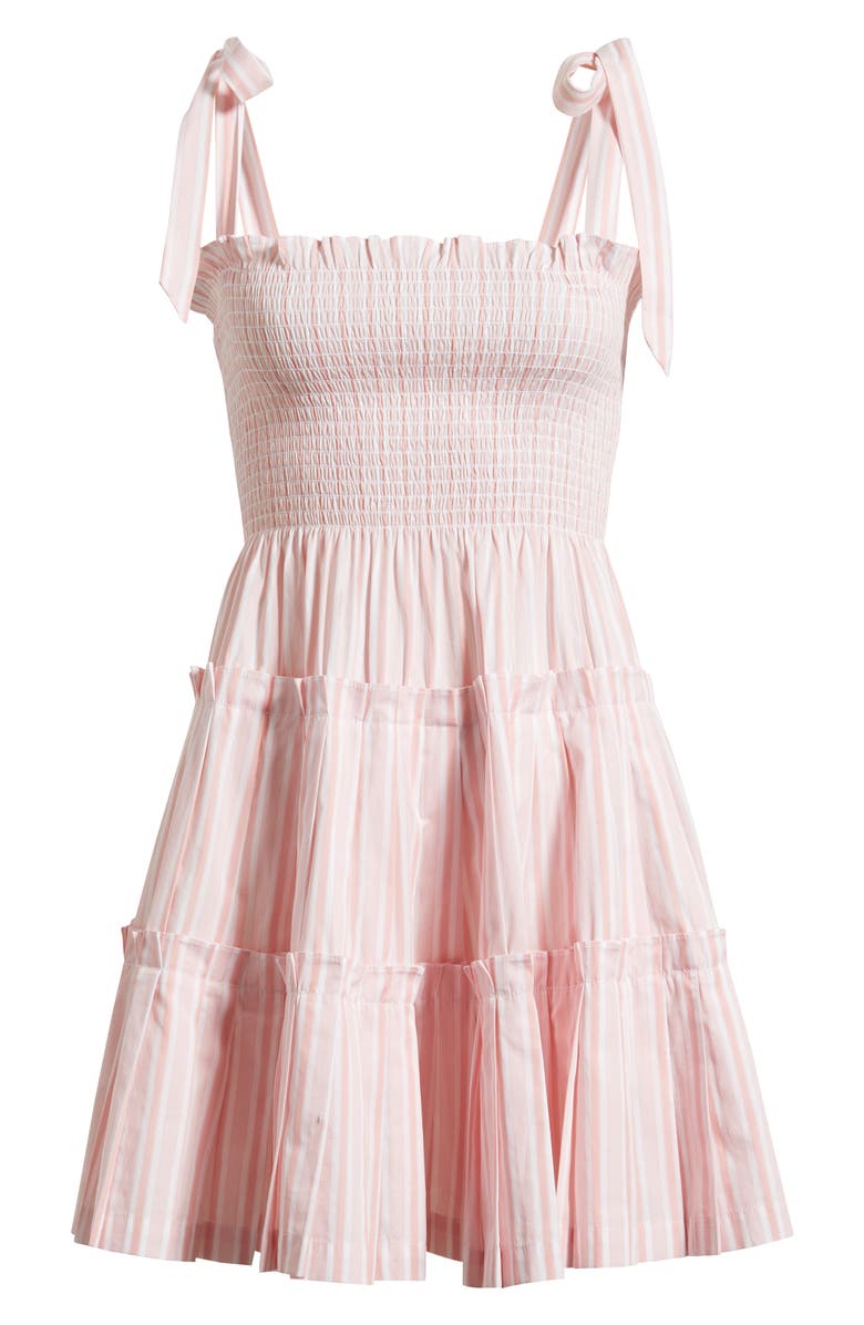 Hill House Home The Ribbon Tie Strap Minidress, Alternate, color, Variegated Stripe Pink