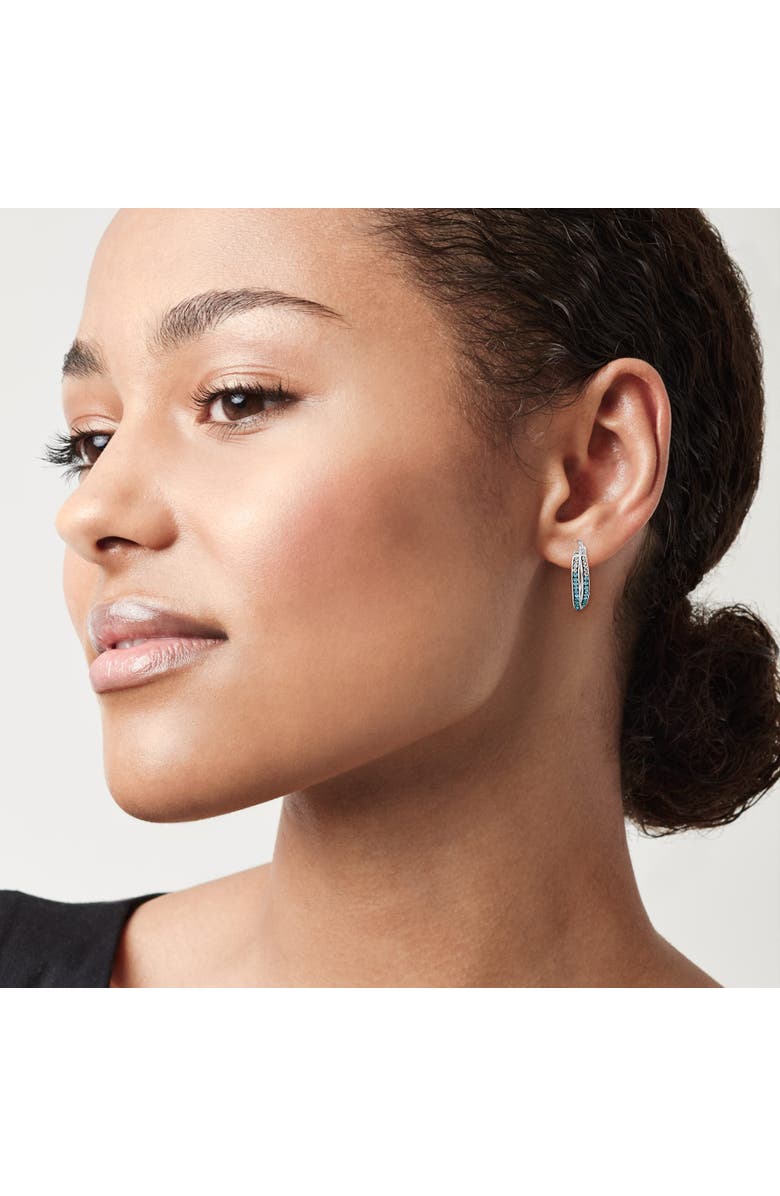 CRYSTALOGY Crystal Inside Out Double Twist Oval Hoop Earrings, Alternate, color, Multi