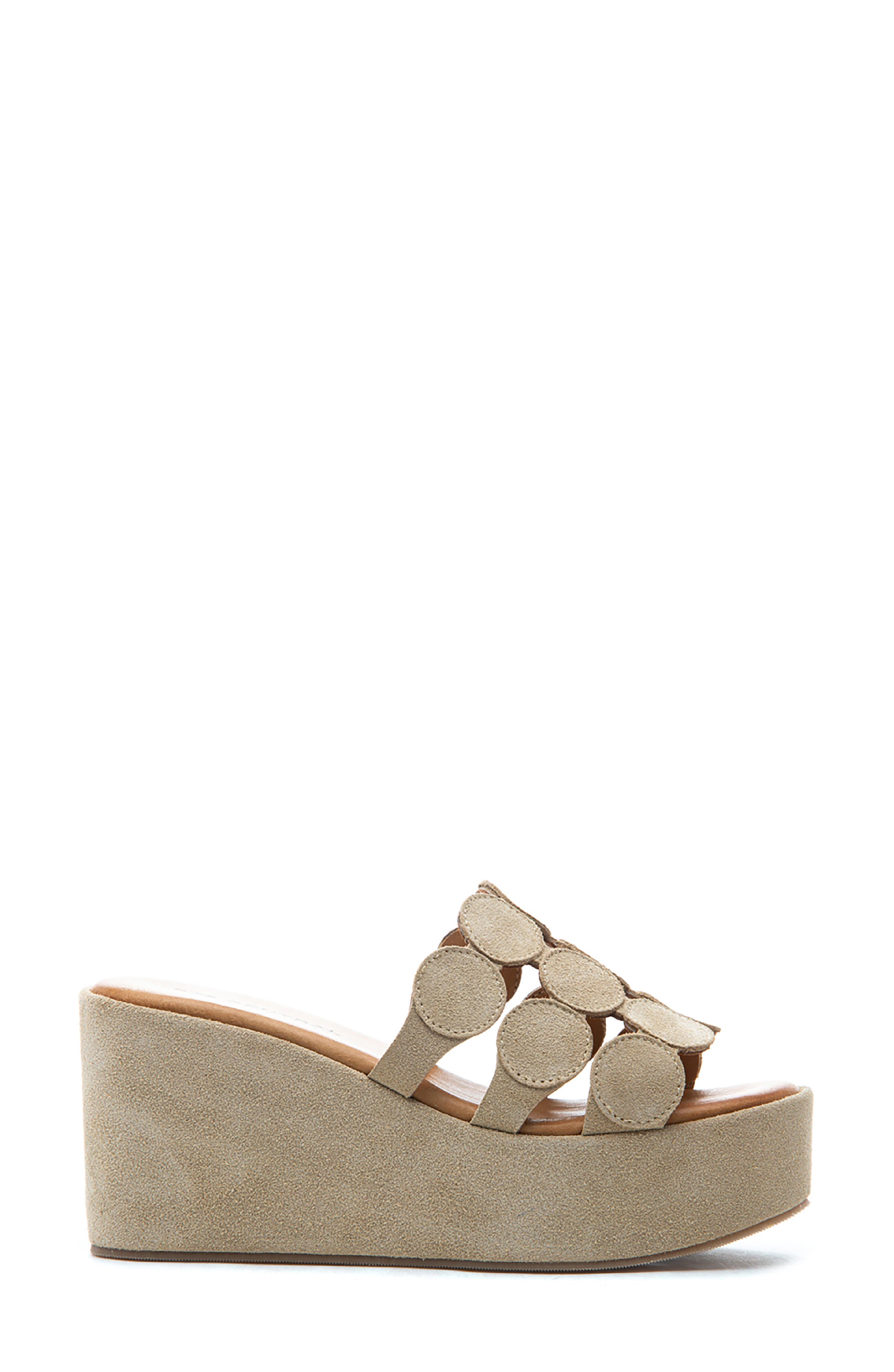 Shammy Platform Wedge Slide Sandal, Alternate, color, LATTE