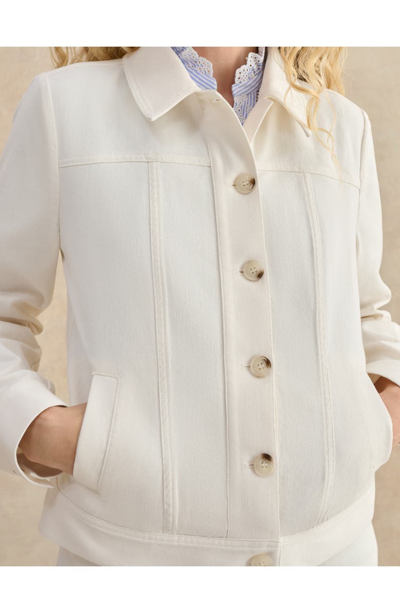 HOBBS LONDON Selborne Boxy Cropped Denim Jacket, Alternate, color, Milky White