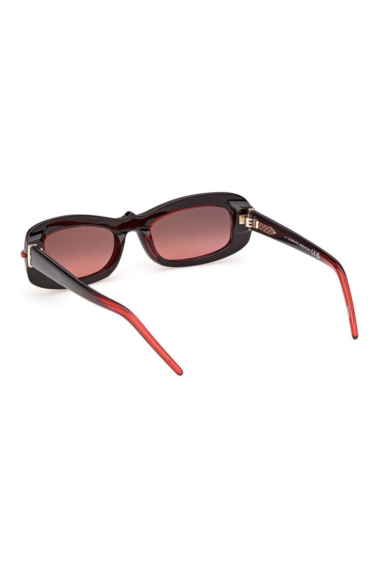 52mm Geometric Sunglasses, Alternate, color, BLACK / RED GUNMETAL