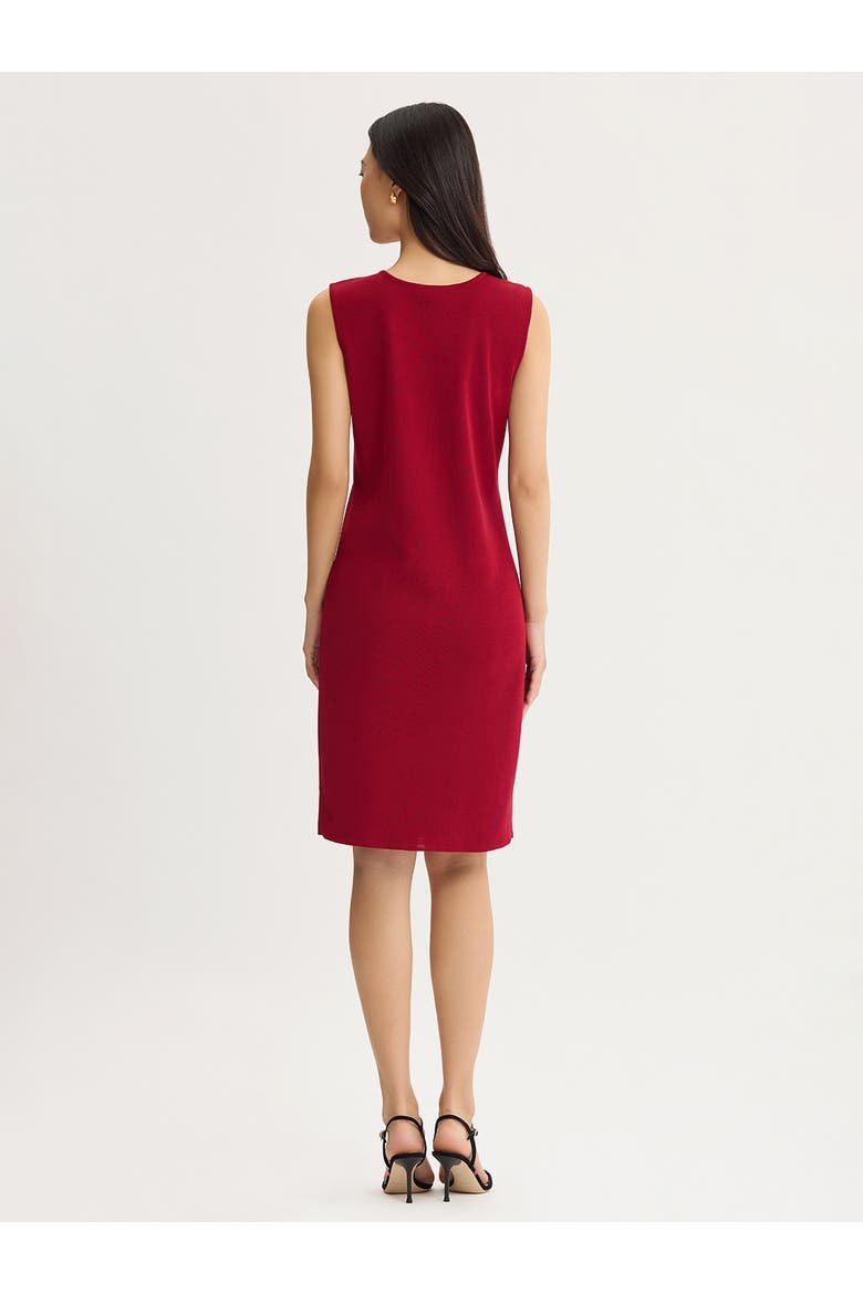 Sleeveless Sheath Knit Dress, Alternate, color, Scarlet Red