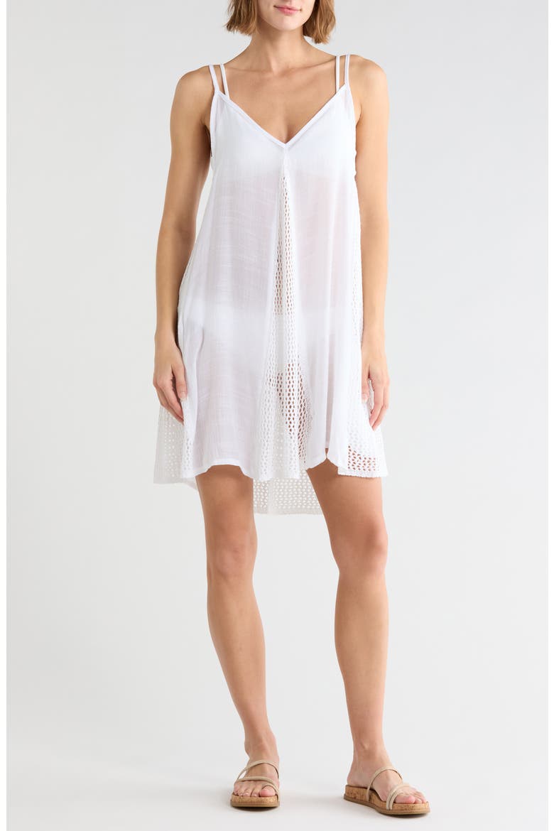 Cover-Up Dress with Spaghetti Straps, Main, color, WHITE