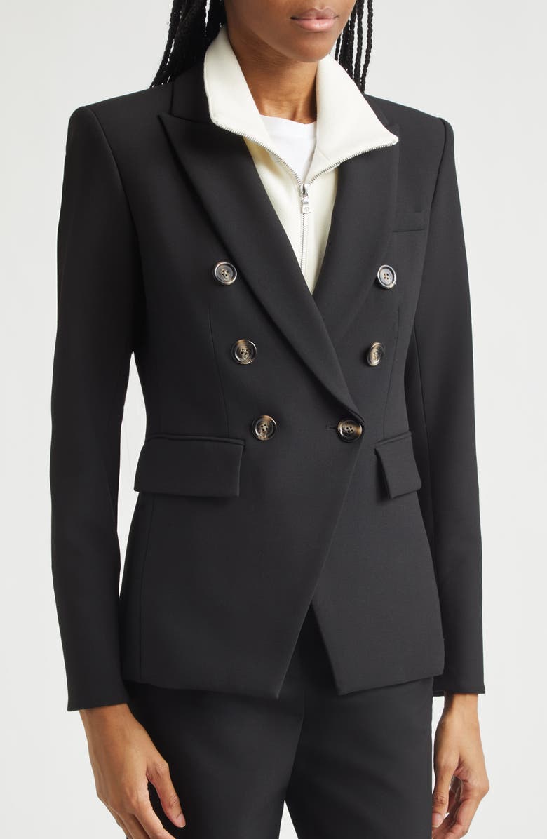 Veronica Beard Miller Stretch Crepe Dickey Jacket, Alternate, color, Black