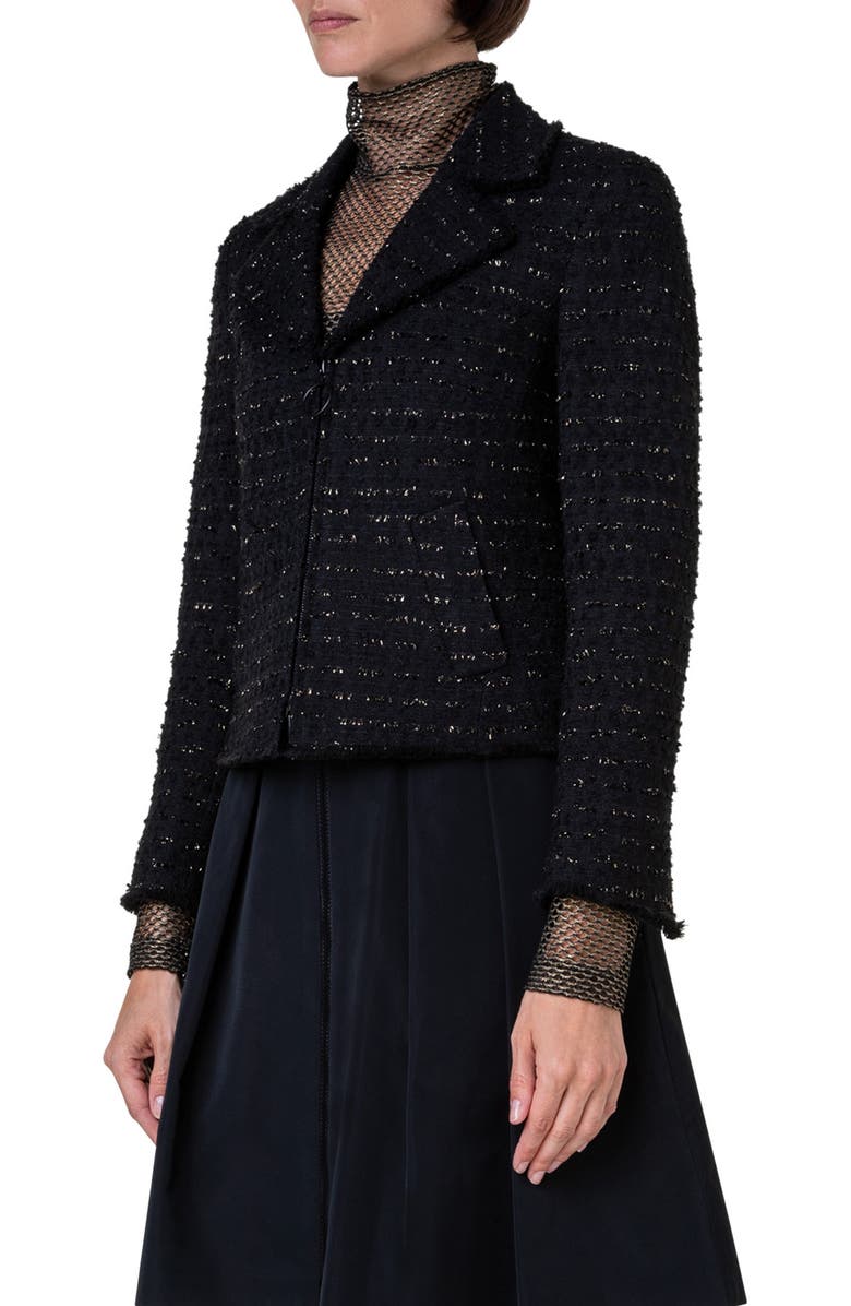 Akris punto Metallic Bouclé Jacket, Alternate, color, 