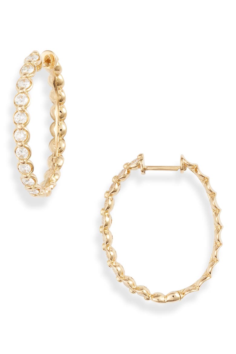 Monaco Diamond Hoop Earrings   (Nordstrom Exclusive), Main, color, YELLOW GOLD/ DIAMOND