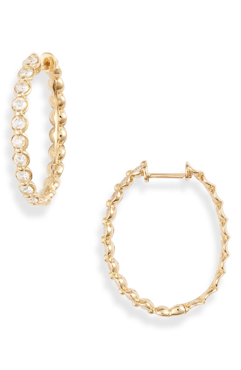 Bony Levy Monaco Diamond Hoop Earrings, Main, color, 