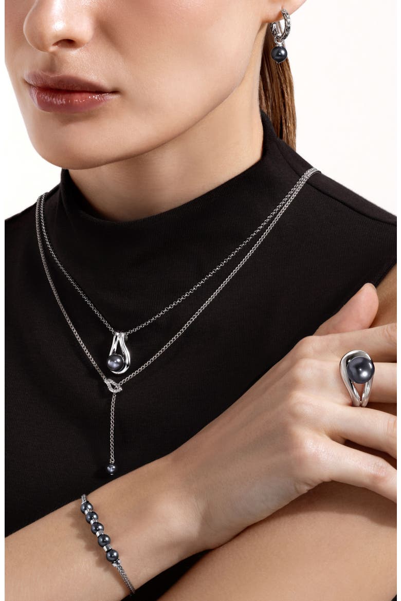 JH Essential Grey Pearl Bracelet, 2.5mm, Alternate, color, SILVER GREY