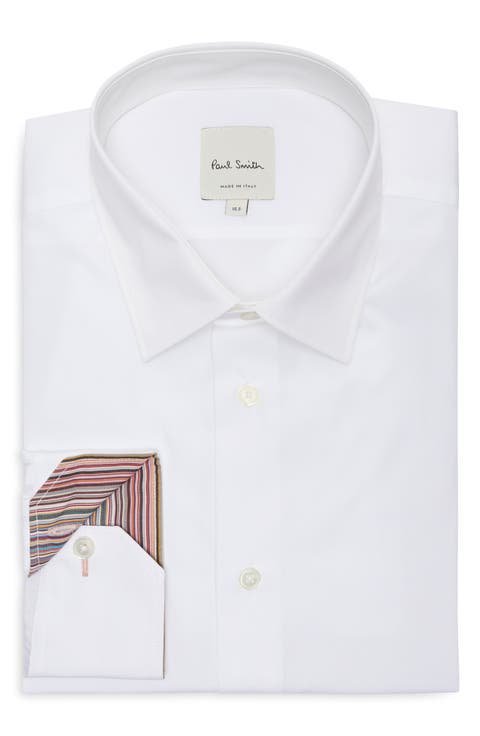 Tailored Fit Solid Cotton Dress Shirt (Regular & Big)