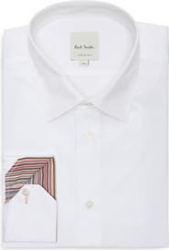 Paul Smith Tailored Fit Solid Cotton Dress Shirt