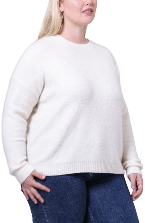 Minnie Rose Plus Size Sparkle Cashmere Boxy Crew Neck Top In Estelle