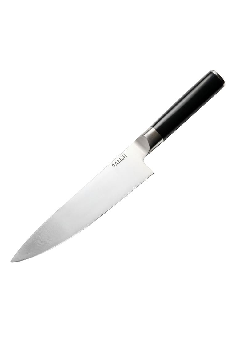 8 Inch Stainless Steel Full Tang Chef Knife in Black, Main, color, Black