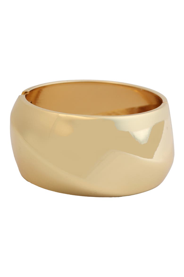 Domed Hinge Bangle, Main, color, GOLD
