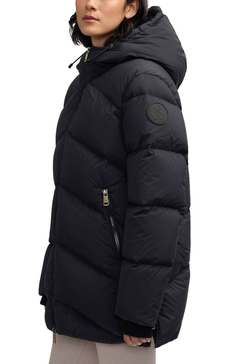 Scotch & Soda Fallon Inverted Chevron Quilted Down Jacket, Alternate, color, Black