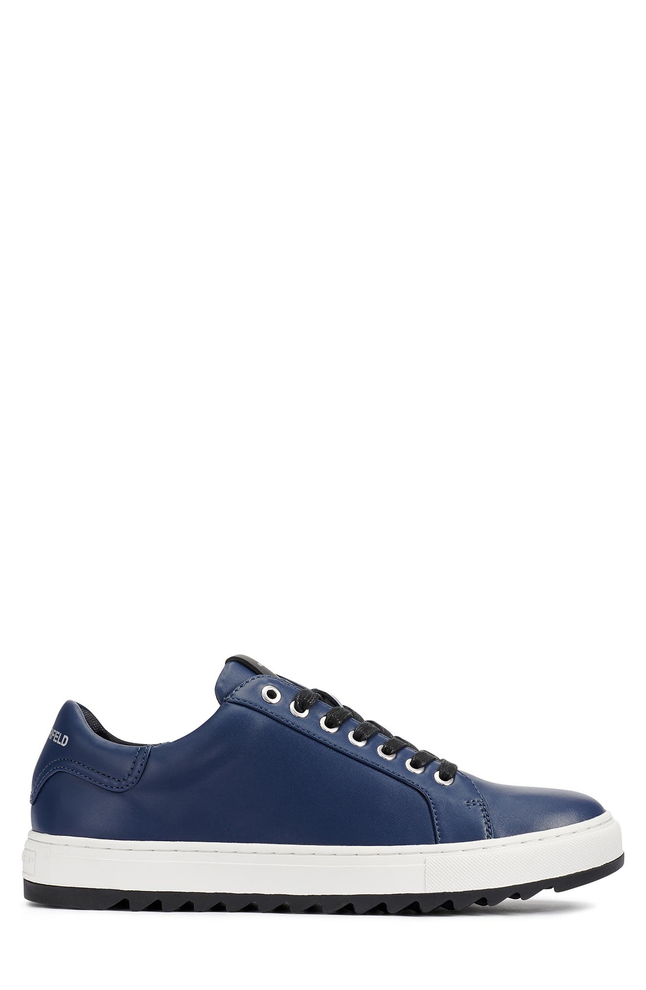 Leather Low Top Sneaker, Alternate, color, NAVY