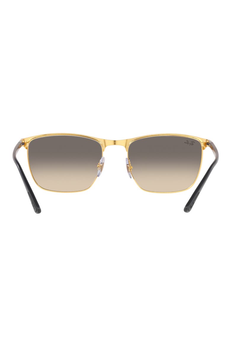 57mm Gradient Square Sunglasses, Alternate, color, BLACK