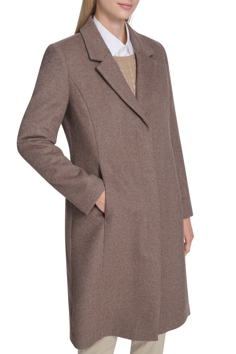 Slick Wool Blend Coat, Alternate, color, PORTABELLO