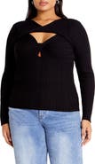 City Chic Tessa Cutout Rib Sweater
