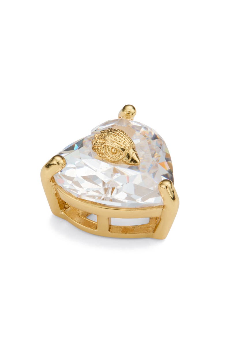 Kurt Geiger London Crystal Heart Stud Earrings, Alternate, color, Gold/ Crystal