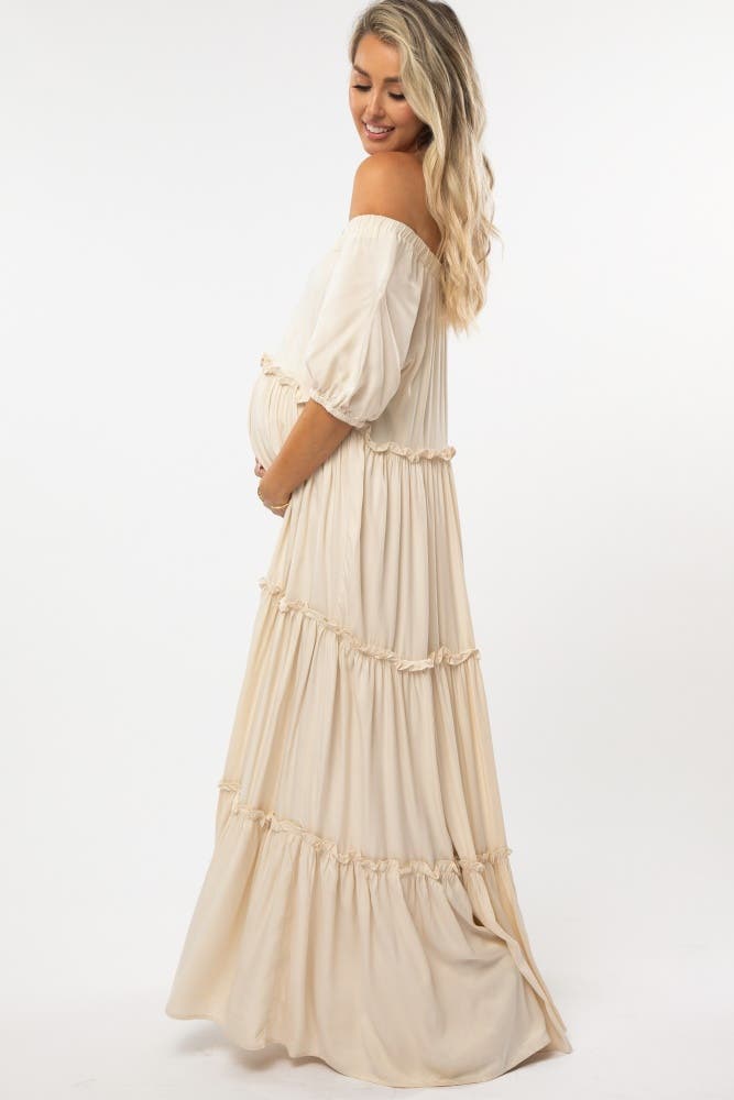Off Shoulder Ruffle Tiered Maxi Dress - image 4