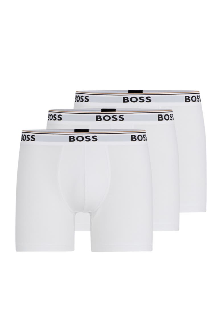 3-Pack Power Stretch Cotton Boxer Briefs, Alternate, color, WHITE