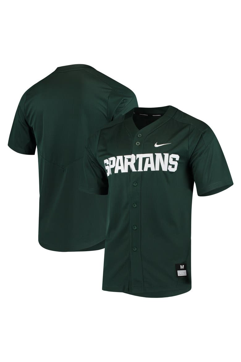 Men's Nike Green Michigan State Spartans Vapor Untouchable Elite Full-Button Replica Baseball Jersey, Main, color, Green