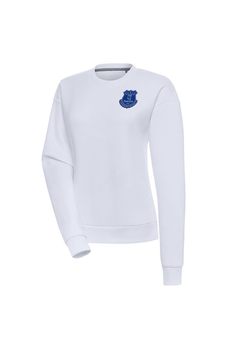 ANTIGUA Women's White Everton Takeover Crewneck Pullover Sweatshirt, Main, color, 