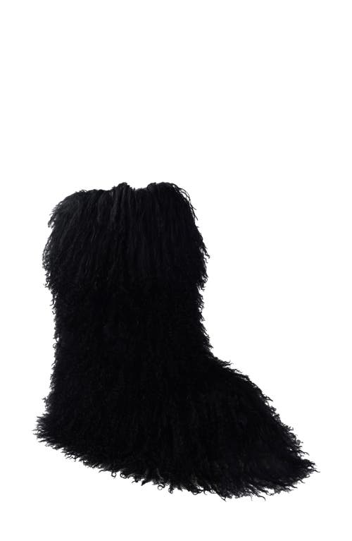 Zigi Risha Genuine Shearling Knee High Boot In Black