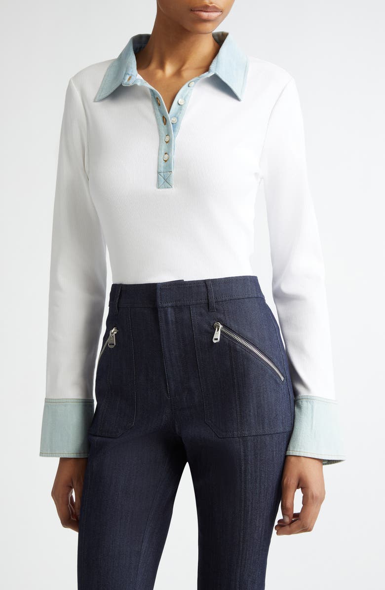 Cinq à Sept Jaden Denim Collar Shirt, Main, color,