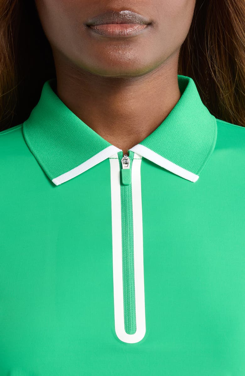 G/FORE Stretch Jersey Quarter Zip Polo, Alternate, color, Clover