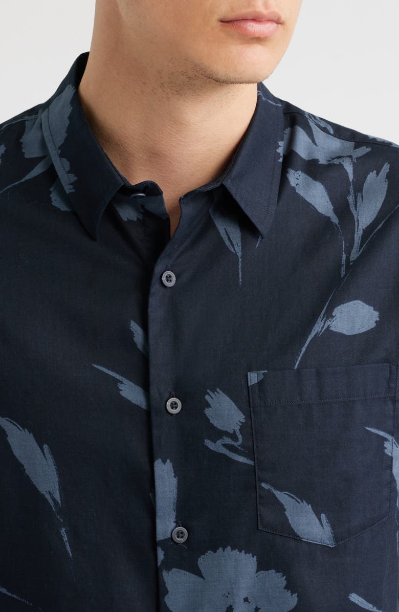 Shadow Floral Short Sleeve Button-Up Shirt