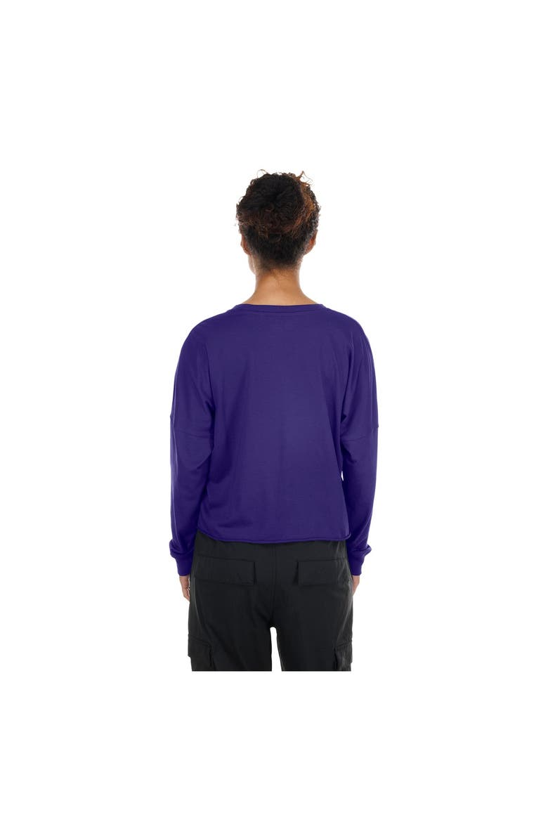 Women's New Era  Purple Minnesota Vikings Cropped Oversized Long Sleeve T-Shirt, Alternate, color, Purple
