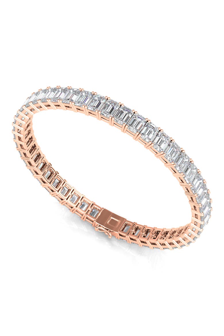 Emerald Cut Lab Grown Diamond Tennis Bracelet, Alternate, color, 18K ROSE GOLD