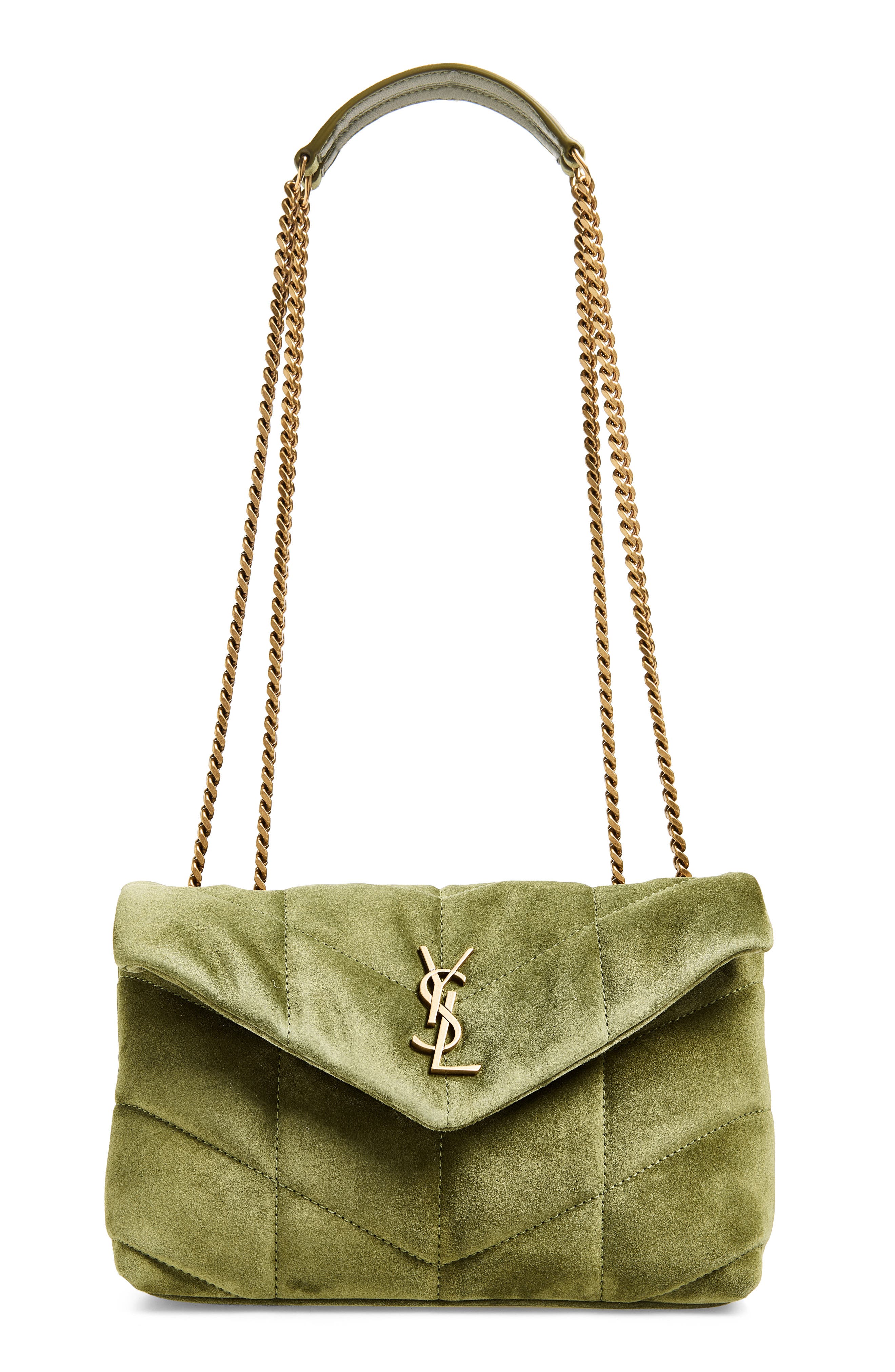 Puffer Toy Suede Crossbody Bag, Main, color, JUNIPER