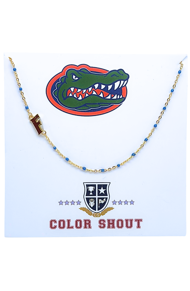 Color Shout Uiversity of Florida Side Necklace, Main, color, Yellow Gold